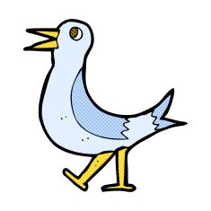 comic cartoon walking bird N3