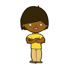 comic cartoon man with crossed arms N4