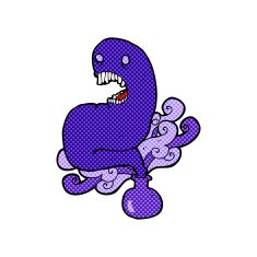 comic cartoon halloween ghost in bottle N3