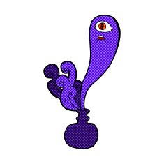 comic cartoon halloween ghost in bottle N4
