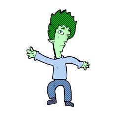 comic cartoon vampire man N13