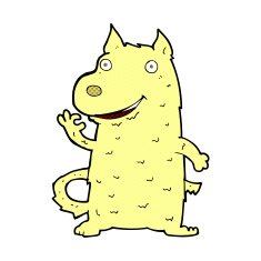 comic cartoon happy dog N9