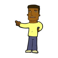 comic cartoon man pointing N21