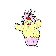 comic cartoon cupcake monster N2