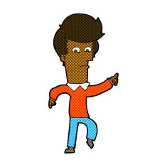 comic cartoon man pointing N22