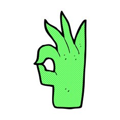 comic cartoon okay hand gesture N3