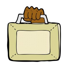comic cartoon briefcase