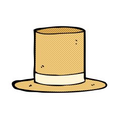 comic cartoon old top hat N2