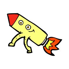 comic cartoon happy rocket N2