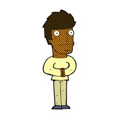 comic cartoon worried man N11