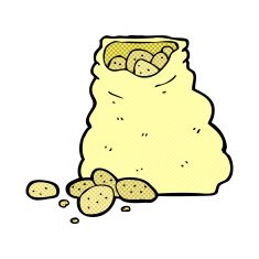comic cartoon sack of potatoes N3