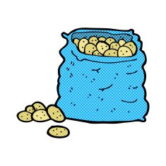 comic cartoon sack of potatoes N4