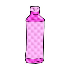 comic cartoon pink bottle