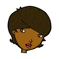 comic cartoon friendly woman N8
