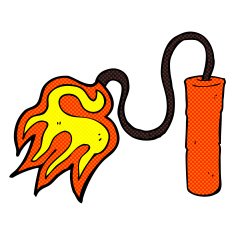 comic cartoon dynamite burning N2