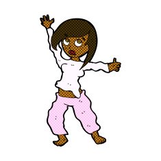 comic cartoon frightened woman N4
