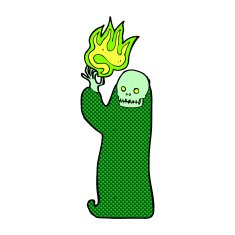 comic cartoon waving halloween ghoul N2