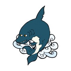 funny comic cartoon shark N6