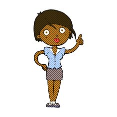 comic cartoon pretty woman with idea N8