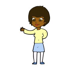 comic cartoon welcoming woman N2