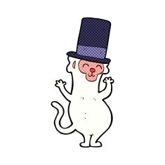 comic cartoon monkey in top hat
