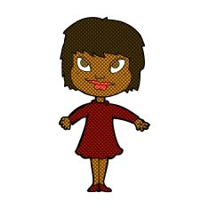 comic cartoon girl shrugging shoulders N4