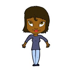 comic cartoon girl shrugging shoulders N5