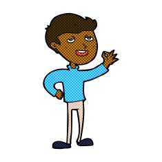 comic cartoon man making excellent gesture N2