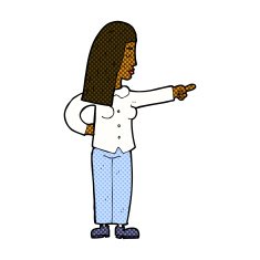 comic cartoon woman pointing N24