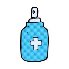 comic cartoon antiseptic spray N2