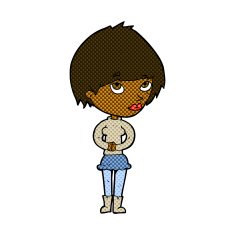 comic cartoon nervous woman N4
