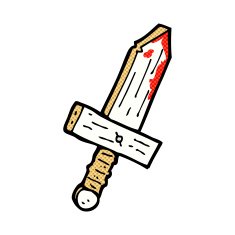 comic cartoon wooden sword N2