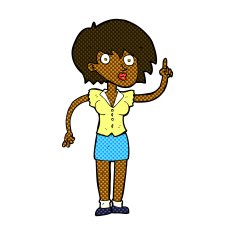 comic cartoon woman with question N2