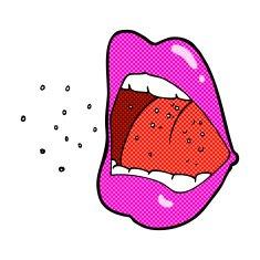 comic cartoon sneezing mouth