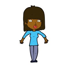 comic cartoon woman shrugging N8