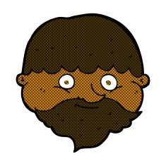 comic cartoon bearded man N6