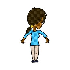 comic cartoon woman shrugging shoulders N55