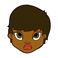 comic cartoon sulking woman N2