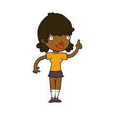 comic cartoon woman with idea N29