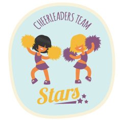 cheerleader girls team dancing with poms N2