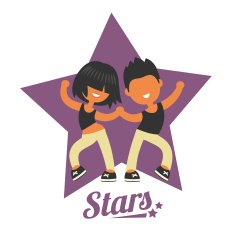 Dance school logo twosome dancers