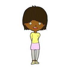 comic cartoon friendly woman N10
