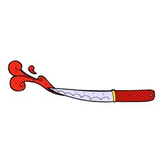comic cartoon kitchen knife cutting