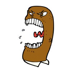 comic cartoon furious man shouting N2