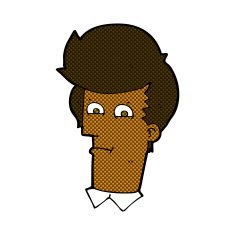 comic cartoon man narrowing eyes N6