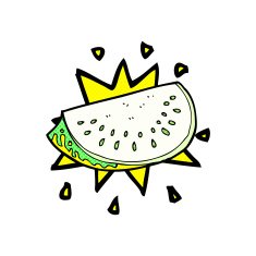 comic cartoon melon slice
