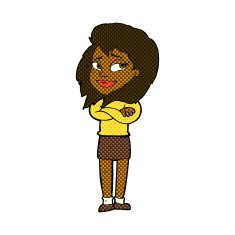 comic cartoon woman with crossed arms N7
