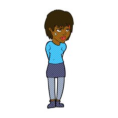 comic cartoon woman with plaster on face N3