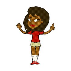 comic cartoon woman with idea N33