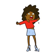 comic cartoon woman having trouble walking in heels N2